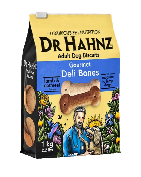 Premium Deli Bone Biscuits — 1 kg individual pack shown — Front