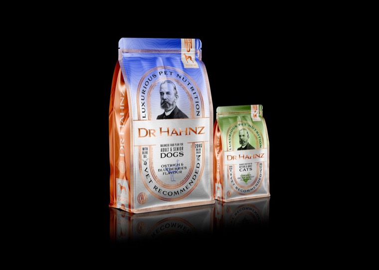 Dr Hahnz dog and cat food packs